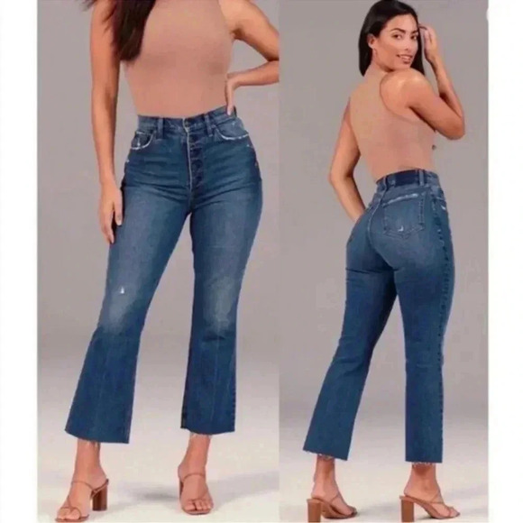 Abercrombie & Fitch The Kick Flare Ultra High Rise Jeans 25 - Picture 1 of 13